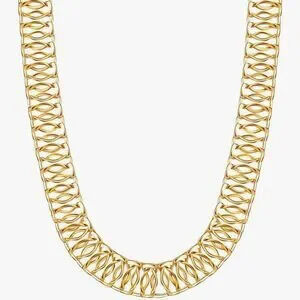 NEW?18K Gold Plated Mesh Chain Necklace, 16inches